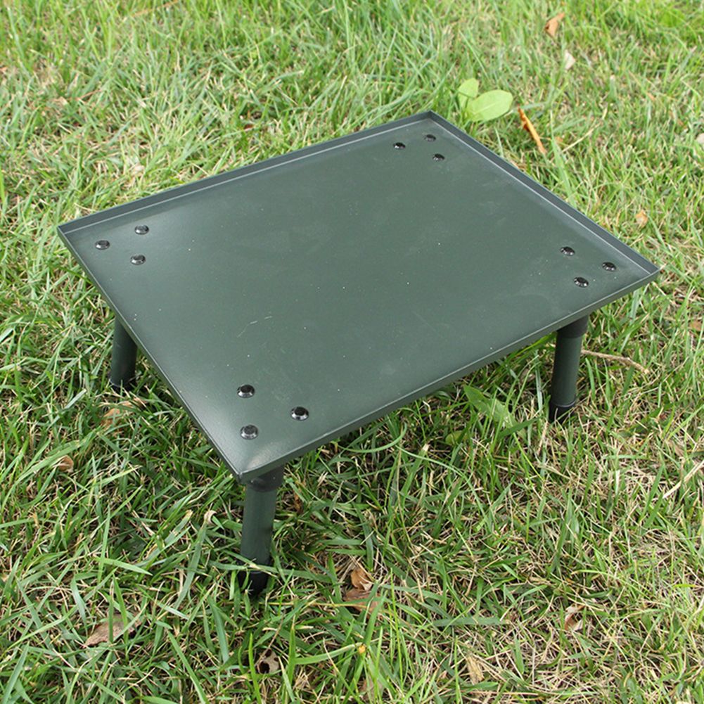 Desk Setup Gear - Grüner Aluminium-Karpfenangel-Bivvy-Tisch mit verstellbaren Klappbeinen, tragbarer