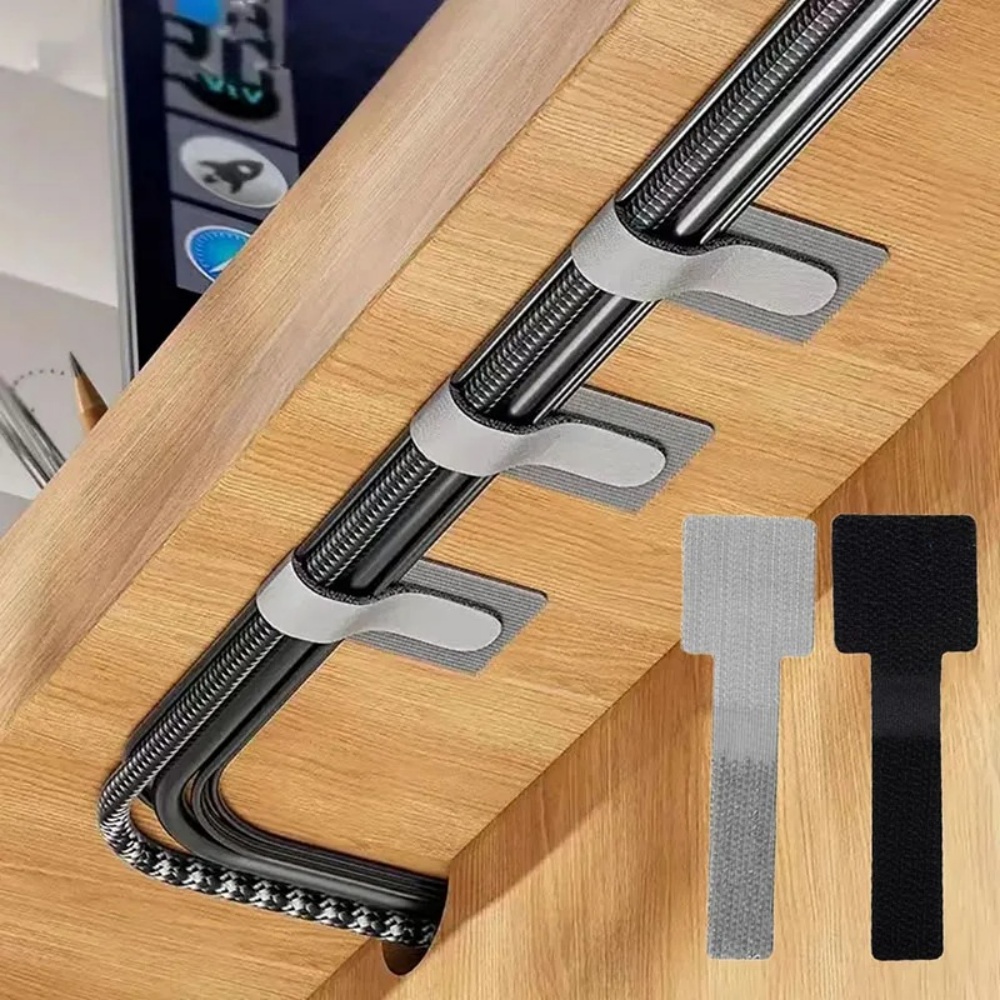 Cable Velcro Strap - Selbstklebende Wiederverwendbare Kabelbinder Klettverschluss-Kabelorganizer Verstellbarer Kabelhalter
