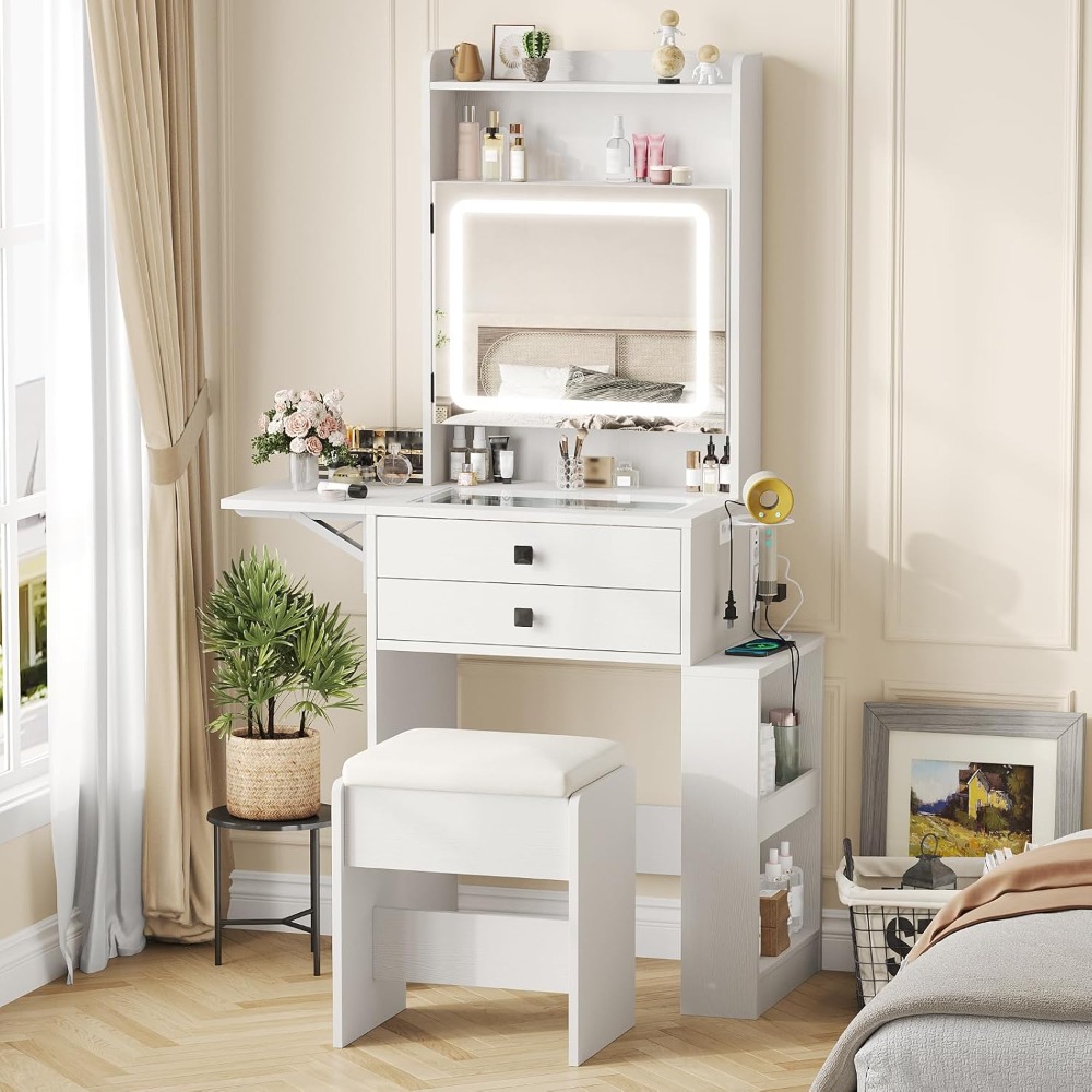 Desk Setup Small - Kleiner Schminktisch mit 3 Verstellbaren Beleuchteten