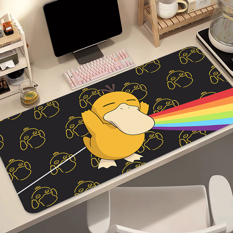 Desk Setup Rug - Mauspad aus Naturkautschuk, Pokemon Psyduck, Notizbuch,