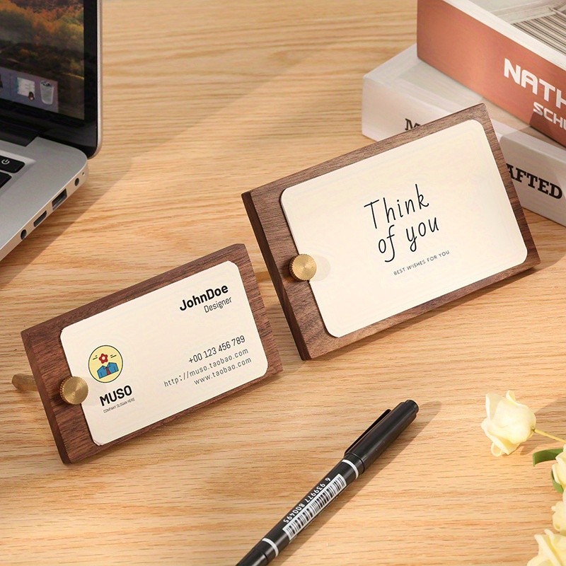 Sticky Memo Holder - 1 Stück Visitenkartenhalter aus massivem Holz,