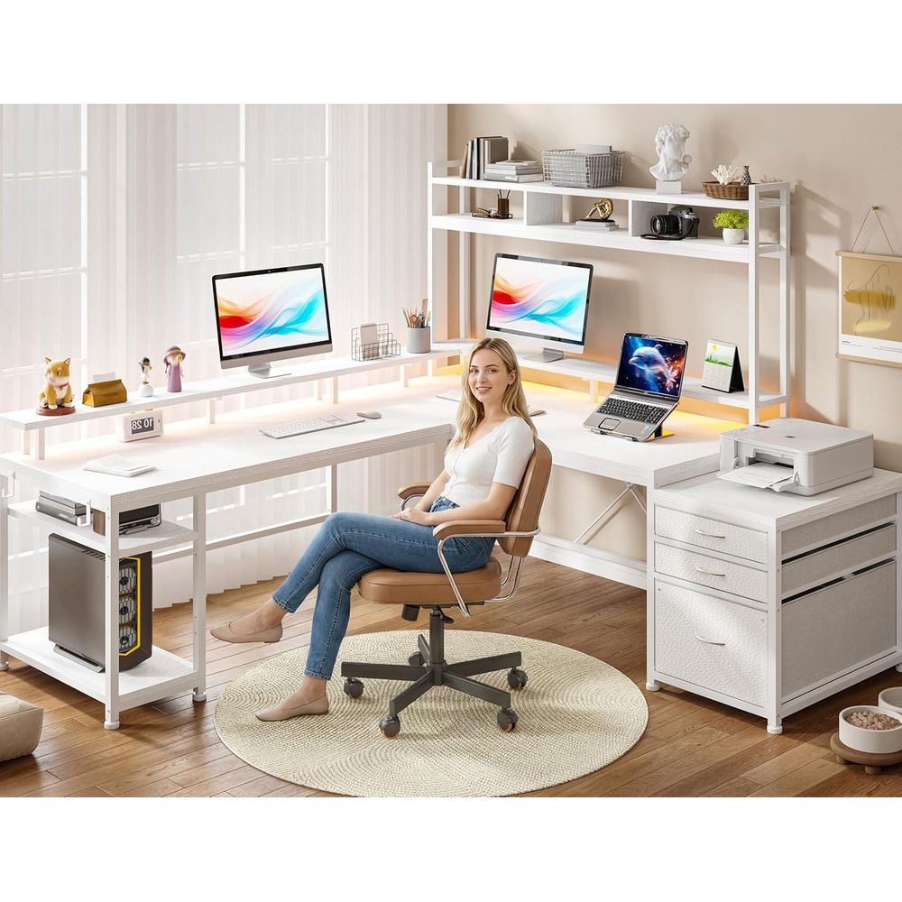 104-Zoll L-förmiger Schreibtis – Desk Setup No Monitor Bewertung und Preis