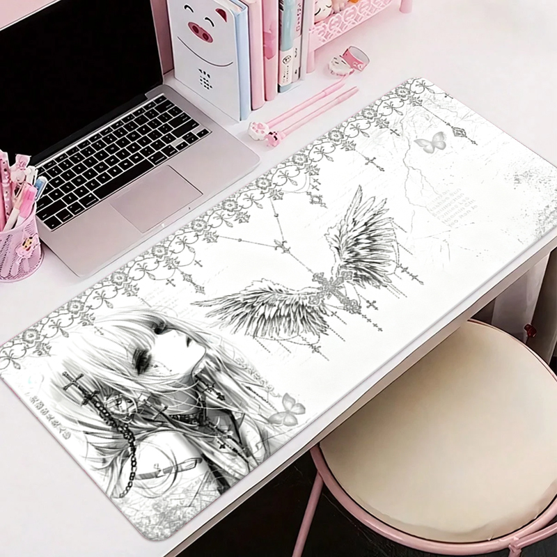 Leder-Mauspad Schwarz Weiß Ani – Desk Setup Rug Bewertung und Preis