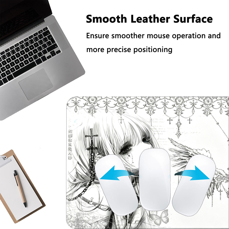Leder-Mauspad Schwarz Weiß Ani – Desk Setup Rug Bewertung und Preis