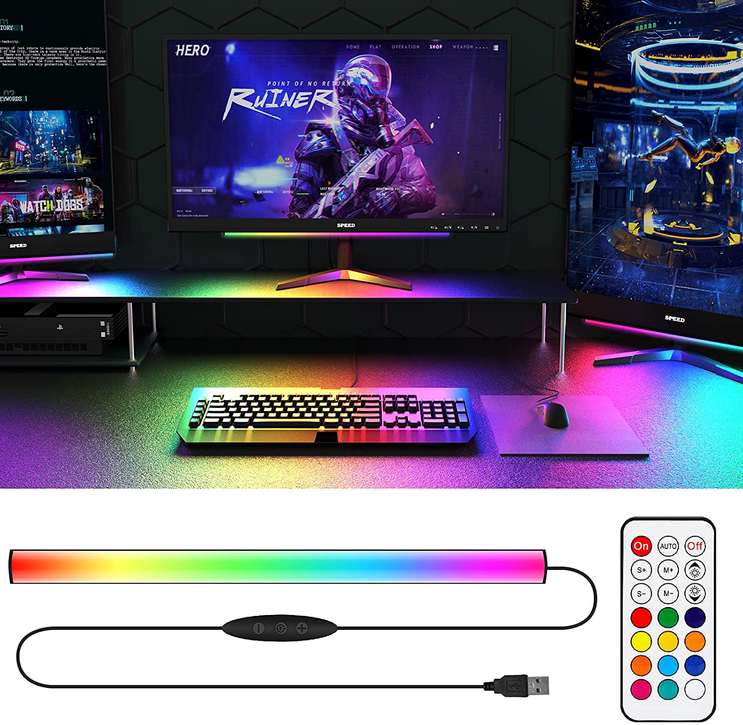 Unter Monitor Lichtleiste RGB  – Desk Setup No Monitor Bewertung und Preis